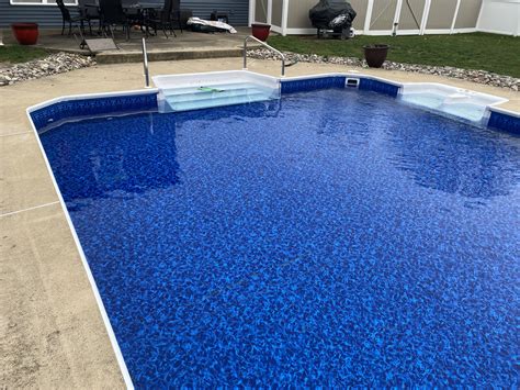 dark blue inground pool liners