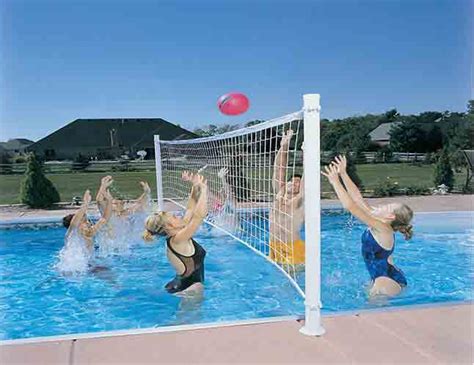 inground pool volleyball set